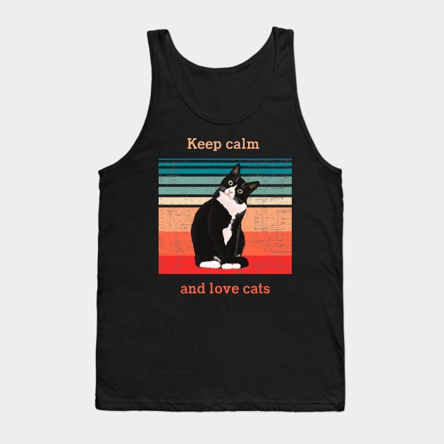 Cat t shirt - Keep calm and love cats Tank Top by hobbystory